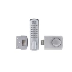 DX DIGITAL KEYPAD WITH 002 DEADLATCH WITH KNOB TP Satin Chrome