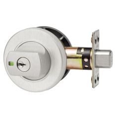 PARADIGM DEADBOLT ROUND ROSE TP 6PIN PROJECT KEYED Satin Chrome