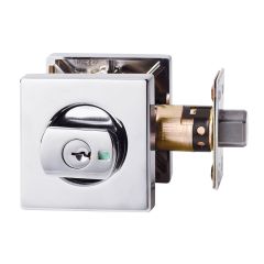 PARADIGM DEADBOLT SQUARE ROSE 6PIN KEYED ALIKE Chrome Plate