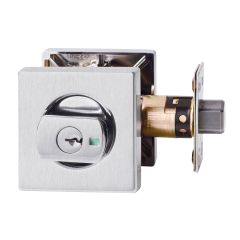 PARADIGM DEADBOLT SQUARE ROSE TP 6PIN PROJECT KEYED Satin Chrome