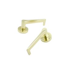SYMPHONY 145 LEVER ON ROUND ROSE FULL SET Polished Brass