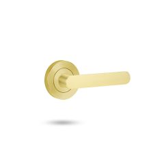 SYMPHONY 106 LEVER ON ROUND ROSE FULL SET Satin Brass