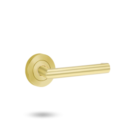 SYMPHONY 155 LEVER ON ROUND ROSE FULL SET Satin Brass