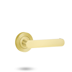 SYMPHONY 166 LEVER ON ROUND ROSE FULL SET Satin Brass