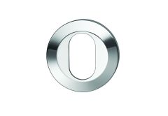 1360 SERIES OVAL CYLINDER ESCUTCHEON - GRUB SCREW FIX Satin Chrome