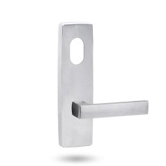 1801 SQUARE END PLATE WITH CYLINDER HOLE & 101 LEVER Satin Chrome