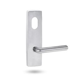 1801 SQUARE END PLATE WITH CYLINDER HOLE & 104 LEVER Polished Brass