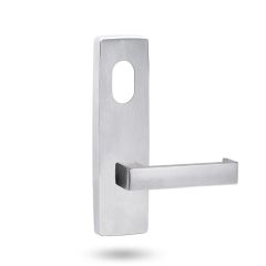 1801 SQUARE END PLATE WITH CYLINDER HOLE & 111 LEVER Satin Chrome