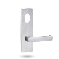 1801 SQUARE END PLATE WITH CYLINDER HOLE & 112 LEVER Satin Chrome