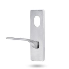 1801 SQUARE END PLATE WITH CYLINDER HOLE & 122 RH LEVER Satin Chrome