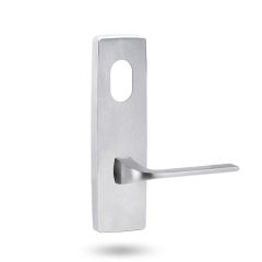 1801 SQUARE END PLATE WITH CYLINDER HOLE & 123 LEVER Satin Chrome