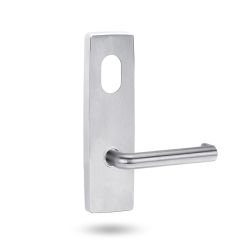 1801 SQUARE END PLATE WITH CYLINDER HOLE & 144 LEVER Polished Brass