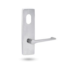 1801 SQUARE END PLATE WITH CYLINDER HOLE & 145 LEVER Satin Chrome