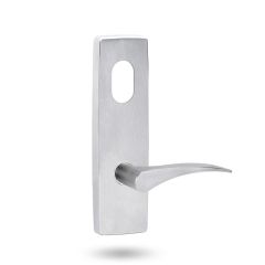 1801 SQUARE END PLATE WITH CYLINDER HOLE & 153 LH LEVER Polished Brass