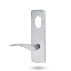 1801 SQUARE END PLATE WITH CYLINDER HOLE & 153 RH LEVER Satin Chrome