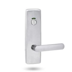 1814 SQUARE END PLATE WITH PRIVACY INDICATOR EMERGENCY TURN & 106 LEVER Satin Chrome