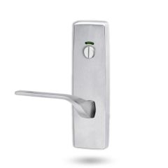 1814 SQUARE END PLATE WITH PRIVACY INDICATOR EMERGENCY TURN & 122 RH LEVER Satin Chrome