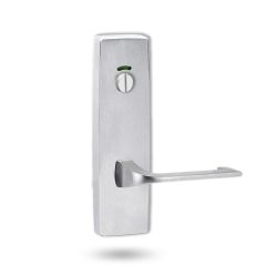 1814 SQUARE END PLATE WITH PRIVACY INDICATOR EMERGENCY TURN & 124 LEVER Satin Chrome