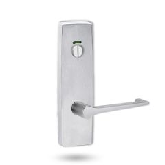 1814 SQUARE END PLATE WITH PRIVACY INDICATOR EMERGENCY TURN & 145 LEVER Satin Chrome