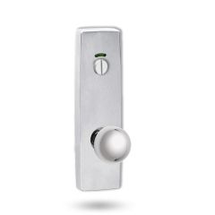 1814 SQUARE END PLATE WITH PRIVACY INDICATOR EMERGENCY TURN & 20 KNOB Satin Chrome