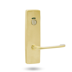 1814 SQUARE END PLATE WITH PRIVACY INDICATOR EMERGENCY TURN & 115 LEVER Polished Brass