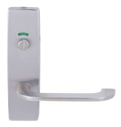1814 SQUARE END PLATE WITH PRIVACY INDICATOR EMERGENCY TURN & 115 LEVER Satin Chrome