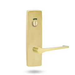 1814 SQUARE END PLATE WITH PRIVACY INDICATOR EMERGENCY TURN & 145 LEVER Satin Brass