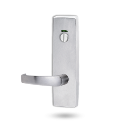 1814 SQUARE END PLATE WITH PRIVACY INDICATOR EMERGENCY TURN & 47 LEVER RH Satin Chrome