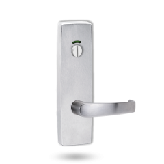 1814 SQUARE END PLATE WITH PRIVACY INDICATOR EMERGENCY TURN & 47 LEVER LH Satin Chrome