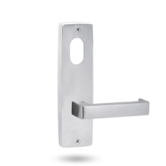 1901 SQUARE END PLATE WITH CYLINDER & 142 LEVER Satin Chrome
