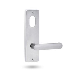 1901 SQUARE END PLATE WITH CYLINDER & 166 LEVER Satin Chrome