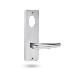 1901 SQUARE END PLATE WITH CYLINDER & 180 LEVER Satin Chrome