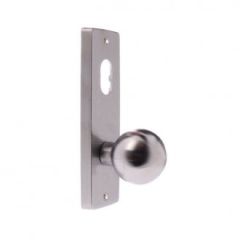 1901 SQUARE END PLATE WITH CYLINDER & 20 KNOB Polished Brass