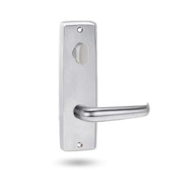 1904 SQUARE END PLATE WITH TURN & 180 LEVER Satin Chrome