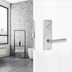 1904 SQUARE END PLATE WITH TURN & 104 LEVER Satin Chrome