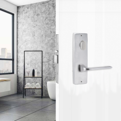 1904 SQUARE END PLATE WITH TURN & 123 LEVER Satin Chrome