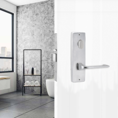 1904 SQUARE END PLATE WITH TURN & 124 LEVER Satin Chrome