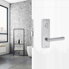 1904 SQUARE END PLATE WITH TURN & 155 LEVER Satin Chrome