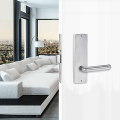 1905 SQUARE END PLATE WITH 104 LEVER Satin Chrome