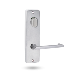 1916 INT SQUARE END PLATE W/ P.IND TURNKNOB & LEVER 118 Satin Chrome