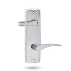 1939 SQUARE END PLATE WITH DISABLED TURN & 153 LH LEVER Satin Chrome