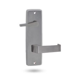 1939 SQUARE END PLATE WITH DISABLED TURN & 90 LEVER Satin Chrome