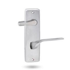 1939 SQUARE END PLATE WITH DISABLED TURN & 122 LH LEVER Satin Chrome