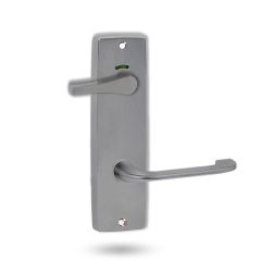 1941 SQUARE END PLATE PRIVACY IND DISABLED TURN & 115 LEVER Satin Chrome