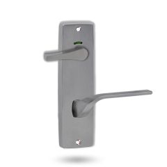 1941 SQUARE END PLATE PRIVACY IND DISABLED TURN & 122 LH LEVER Satin Chrome