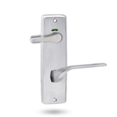 1941 SQUARE END PLATE PRIVACY IND DISABLED TURN & 132 LEVER Satin Chrome