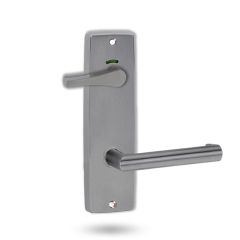 1941 SQUARE END PLATE PRIVACY IND DISABLED TURN & 155 LEVER Satin Chrome