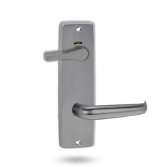 1941 SQUARE END PLATE PRIVACY IND DISABLED TURN & 180 LEVER Satin Chrome