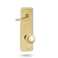 1941 SQUARE END PLATE PRIVACY IND DISABLED TURN & 20 KNOB Satin Brass Unlacquered