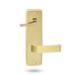 1941 SQUARE END PLATE PRIVACY IND DISABLED TURN & 90 LEVER Polished Brass
